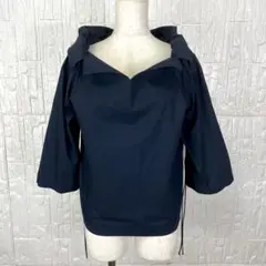 nano ナノユニバース ネイビーブラウス 上品シンプル✨【1274】