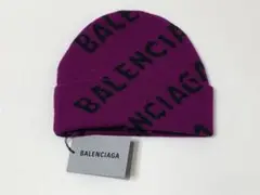 《 Balenciaga 》オールオーバー ロゴ ビーニー ( パープル )