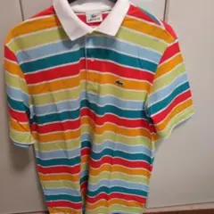 LACOSTE ストライプ ポロシャツ マルチカラー