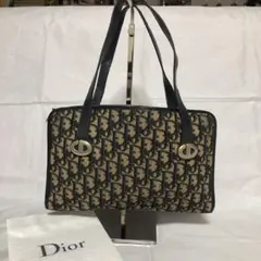 Dior ディオール トロッター ショルダーバッグ キャンバス ネイビー レザー