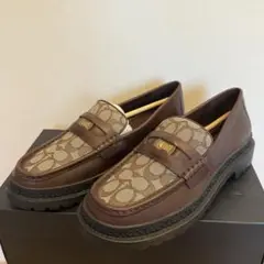 セール 新品未使用 coach ローファー・シグネチャー ジャカード 27.5