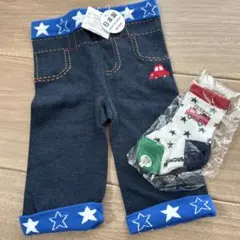 mikihouse 新品タグ付き　デニム風パンツ　靴下セット