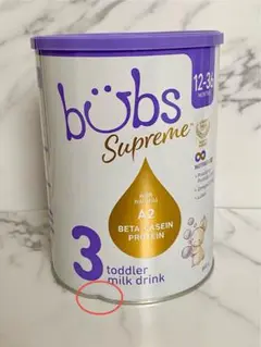 Bubs　バブズ　シュプリーム A2粉ミルク　1歳〜3歳　800g　ステップ３
