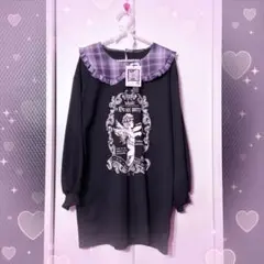 【新品タグ付き】エンジェル襟付きワンピ（樺音） ブラック