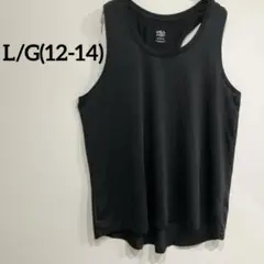 【L(12-14)】アスレチック ブラック タンクトップ 黒 シンプル 無地
