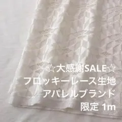 2FL/5018◆1m 感謝祭/限定/ポリレーヨン混フロッキーレース生地