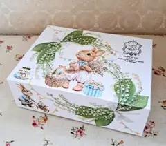 ＊デコパージュ**ペーパーボックスMサイズ**♪うさぎとすずらん柄♪