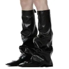 【MORE THAN BLACK】LEATHER LEG WARMER