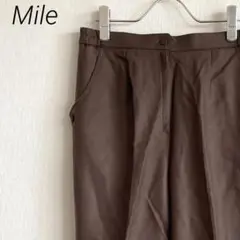 Mile スラックス テーパードパンツ 毛100% センタープレス シンプル