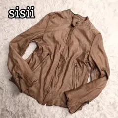 シシ sissi ライダースジャケット レザー ブラウン レディース S
