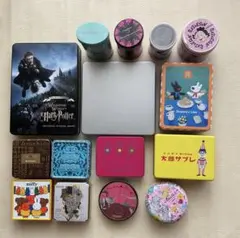 空き缶まとめ売り　ミッフィー　サザエさん　ハリーポッター　くいだおれ太郎小物入れ