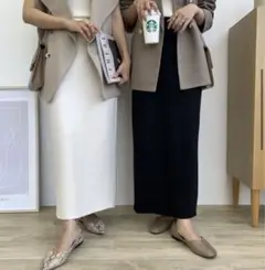 BLATE 上質ラフタイトスカート　ロングスカート　エクリュ　オフホワイト