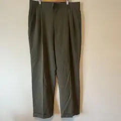 90s 米国 古着 nautica タック スラックス カーキ ゆるダボ W34