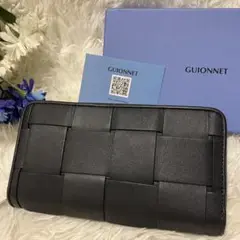 極美品✨GUIONNET ラム革 ボールド タイル ラウンドファスナー 長財布