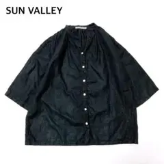 【美品】サンバレー　リネン7分袖ブラウス　羽織りにも