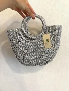 新品タグ付き　シルバー かごバッグ ハンドル付き　forever21