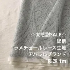 2FL/5403◆1m 感謝祭/限定/ポリエステル総柄ラメチュールレース生地