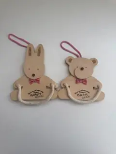 レトロ　くま　うさぎ　ウォールデコ　2点セット