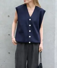 outdoor products Vネックニットベスト ネイビー