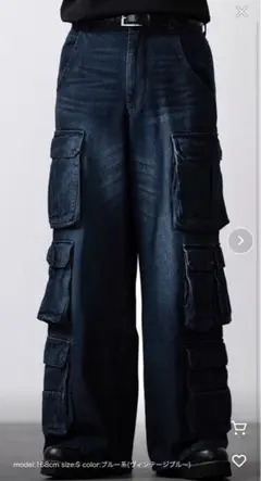 CLEL 3D Many Pocket Denim Cargo Pants