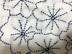 刺し子布巾　白の晒しに糸　手刺し子