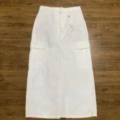 新品　GU デニムカーゴロングスカート　M