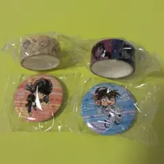 【ビッくらポン！】缶バッジ（工藤新一、赤井秀一）＋マスキングテープ【隻眼の残像】