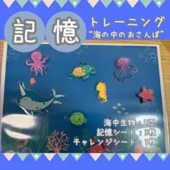 海の中「写真記憶」マッチング力－ド　療育・保育・幼児教育・特別支援教育
