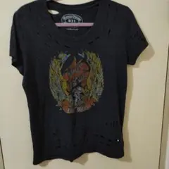 Moussy Vintage ダメージ加工Tシャツ