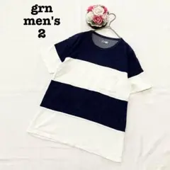 grn ジーアールエヌ　メンズ　半袖カットソー　ボーダー　Tシャツ　Mサイズ