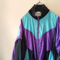 90s ナイロンジャケット　柄ブルゾン　マルチカラー