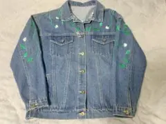レディース刺繍デニムジャケット・GジャンM-L 中古古着　返品不可