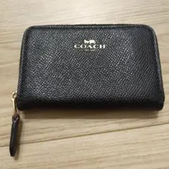 COACH コーチ ブラック 黒 レザー コインケース 小銭入れ ミニ財布