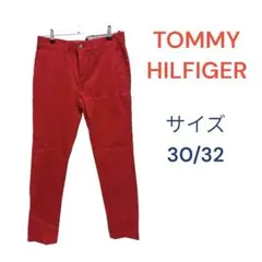 TOMMYHILFIGER 赤　パンツ　ズボン　ストレートスキニー　トミー　派手