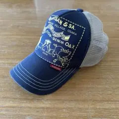 STUDIO D'ARTISAN メッシュキャップ ネイビー/チャコールグレー
