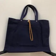 一澤帆布 トートバック ネイビー ハトメ付