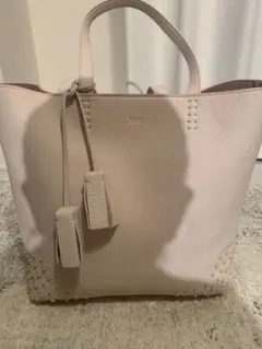 【超美品】TOD'S ピンクレザートートバッグ