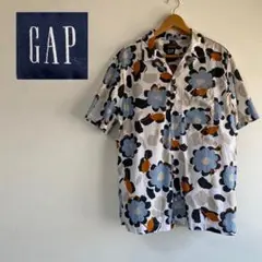 GAP ギャップ 開襟シャツ オープンカラー 半袖 花柄