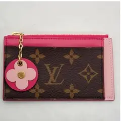 激レア LOUISVUITTON ポルトカルト ジップ フラワー ピンク 極美品