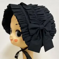 ブラック ヘッドドレス┊︎ロリータ ロリィタ ハンドメイド 黒 ヘドレ ゴスロリ