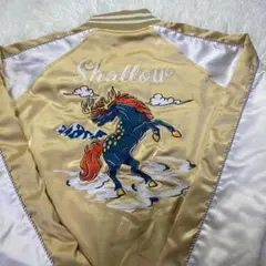 スカジャン アラスカ　ジャンパー　白熊　刺繍　チャオパニック　サイズL レア】別珍スカジャン アラスカ 白熊 刺繍シロクマ 日本製M