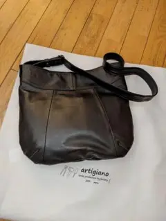 ［新品]2wayショルダーバッグ ブラック ソフトシュリンクレザー