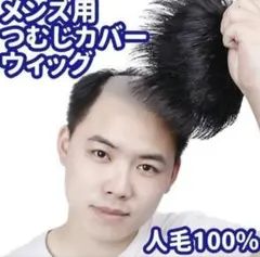 人毛100% メンズ用 つむじウィッグ 部分ウィッグ かつら 薄毛 白髪 頭頂部