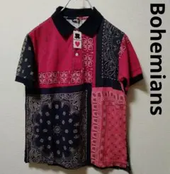 BOHEMIANS バンダナ柄 ペイズリー パッチワーク ポロシャツ 新品 S