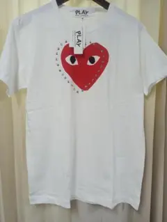 PLAY COMME des GARÇONS ハートスタッズTシャツ 赤 M