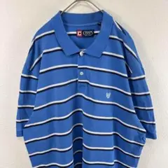 USA古着 chaps オーバーサイズ ボーダー ポロシャツ