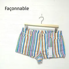 【タグ付き未使用】ファッソナブル ストライプショートパンツ マルチカラー