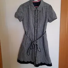 PATTERN ギンガムチェック 半袖ワンピース M
