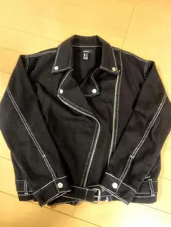 FOREVER21 ブラック ライダースデニムジャケット