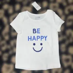 新品タグ付babyGap BE HAPPY Tシャツ90ニコちゃんスマイル